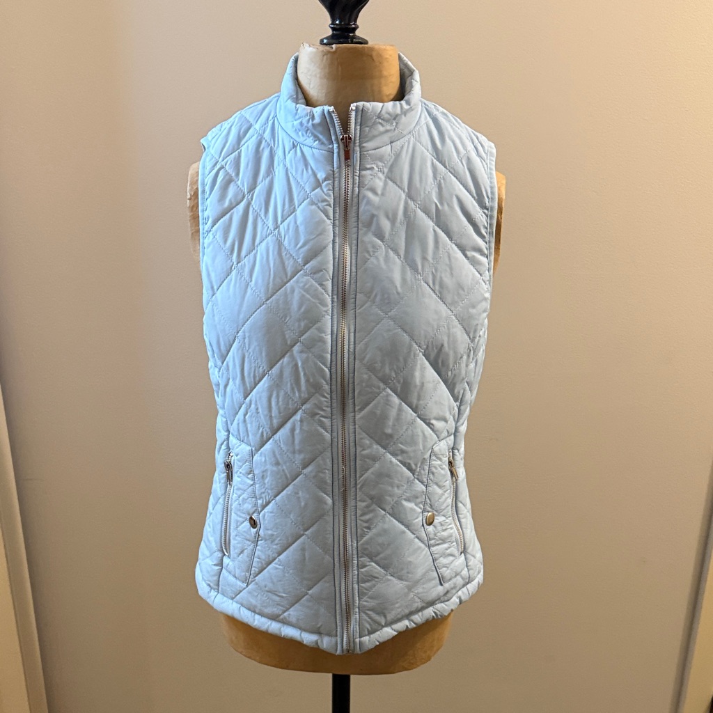 Womens Light Blue Quilted Vest
